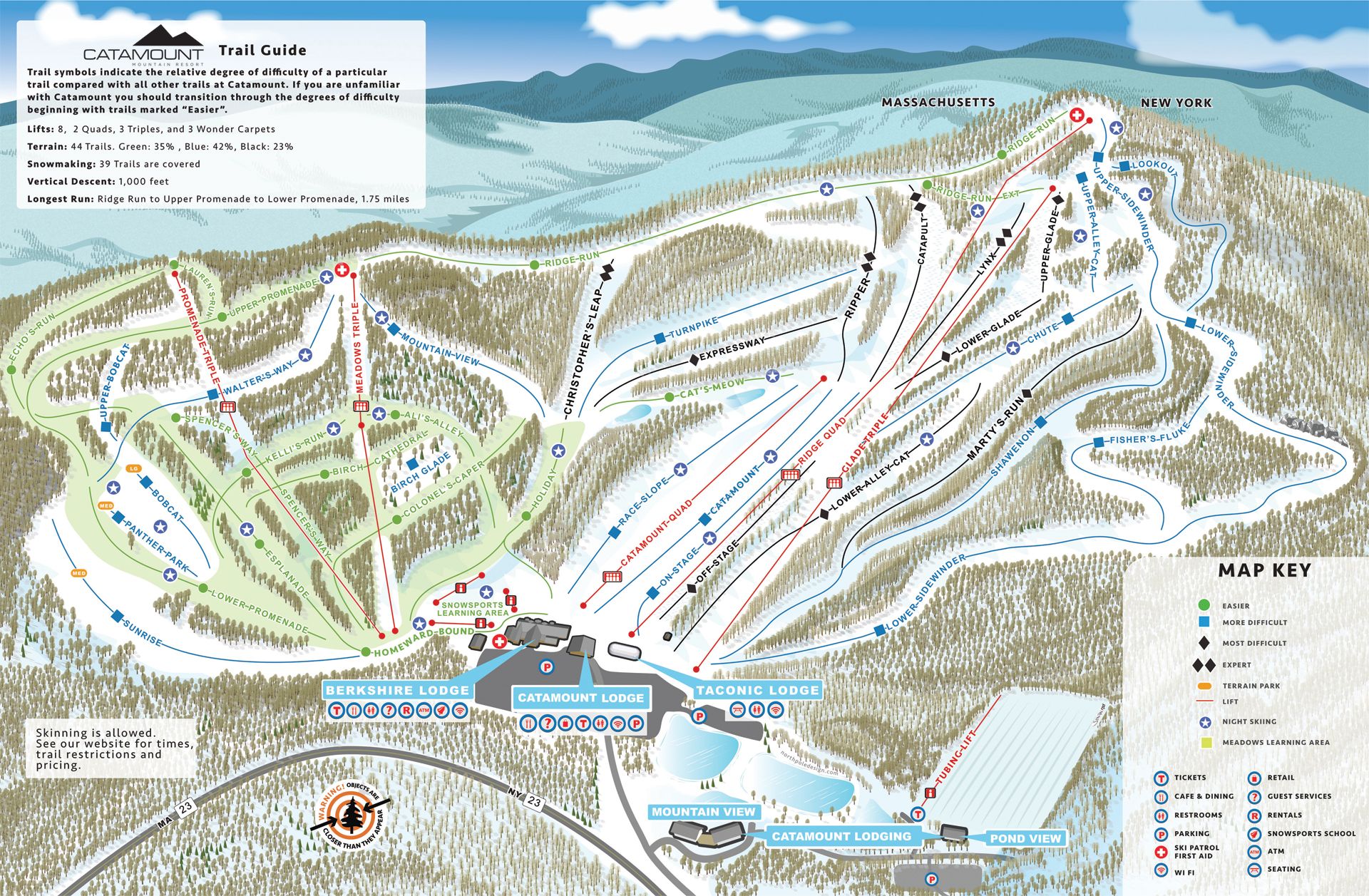 A Trail Map of Catamount Ski Resort