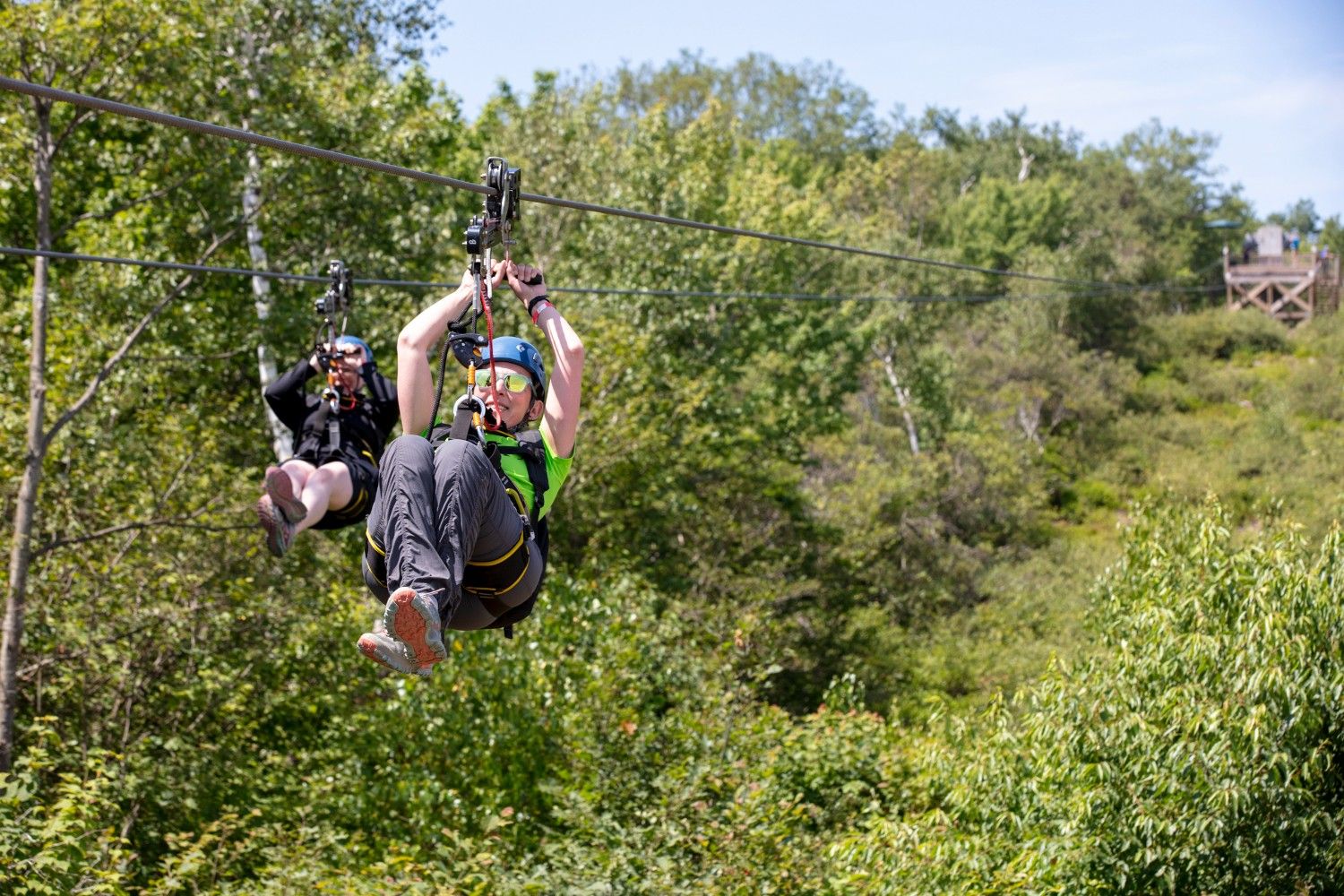 2 Adults ziplining