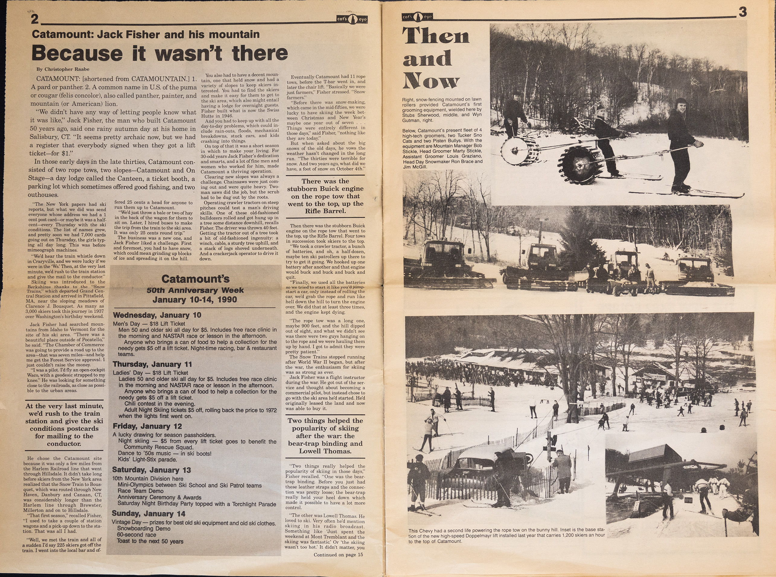 Pages 2 and 3 of the 1989 Cat's Eye newspaper insert.