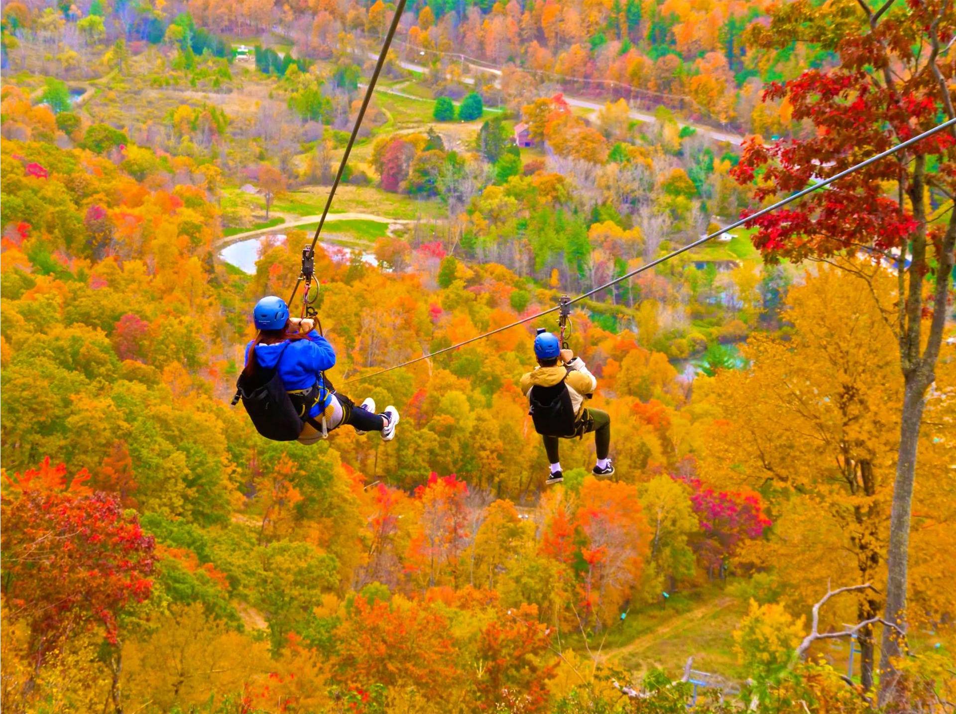 Man skiing down trail at Catamount