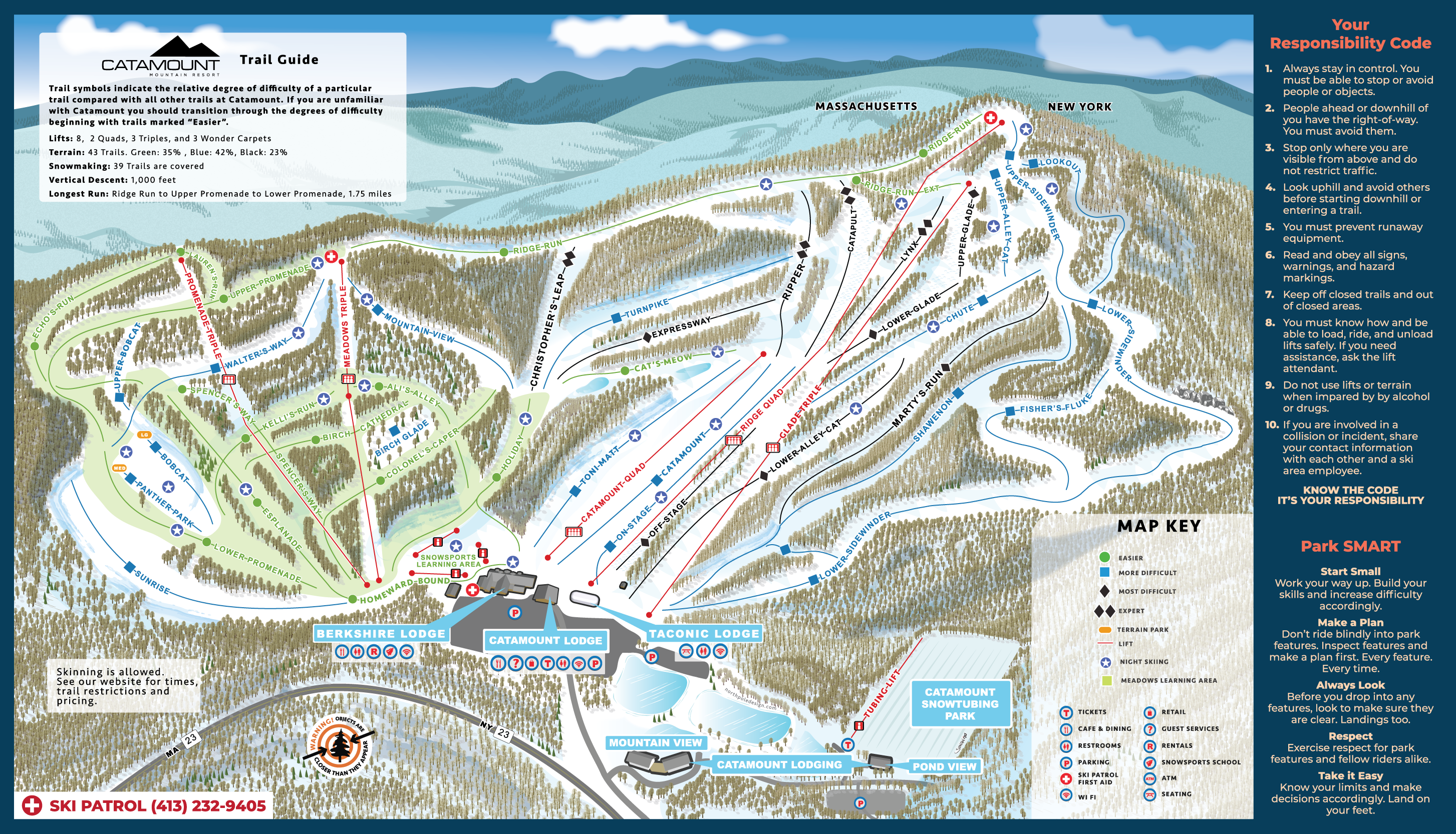 A Trail Map of Catamount Ski Resort